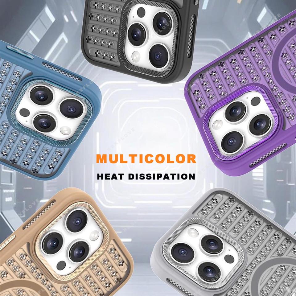 Magnetic Honeycomb Heat Dissipation Phone Case for iPhone 14 15 16 Plus 11 12 13 16 Pro Max Magsafe Matte Hard Protector Cover