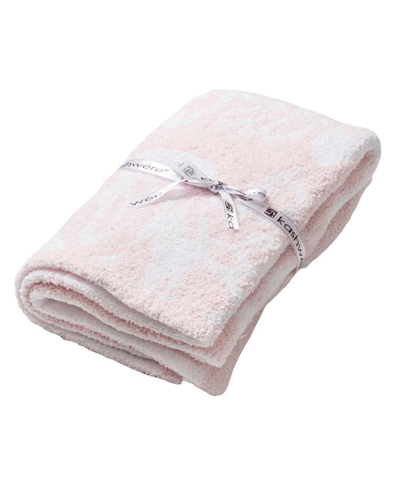 Blanket HALF [Kashiwear] BBCH-DSK01 THROW-DAMASK PINK/WHITE [Item]