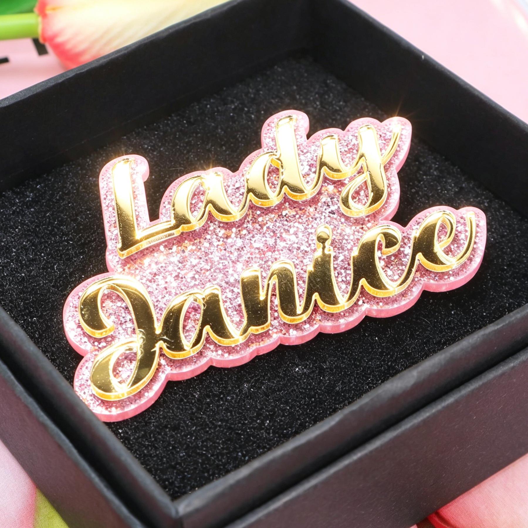 Customized Acrylic Name Brooch  Birthday Gift for Girls Personalized  Acrylic Nameplate Brooch Jewelry