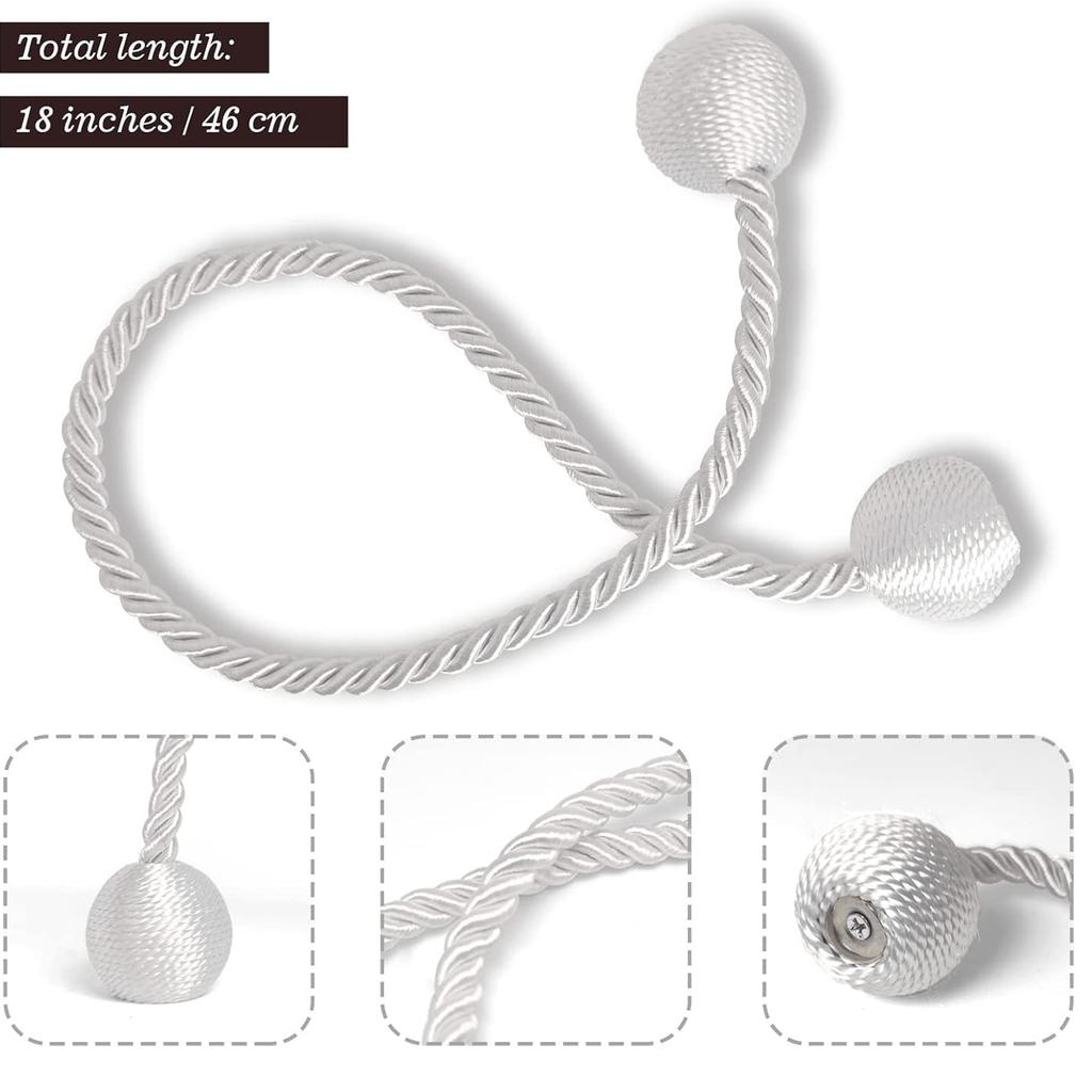 4pcs Sturdy Magnetic Curtain Holders - Robust Design, Elegant And Minimalist Curtain Clips with Powerful Magnetic Fastening