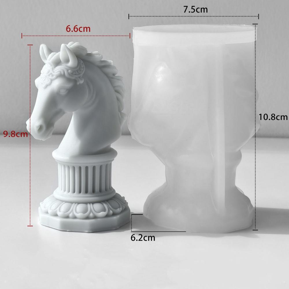 

3D Horse Head Silicone Mold DIY Aromatherapy Candle Silicone Mould Horse Roman Column Ornament Epoxy Resin Molds Home Decor