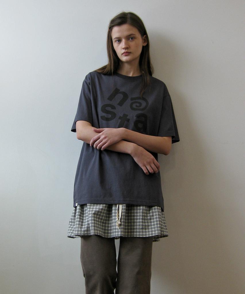Natsu Check Layered Skirt, Black