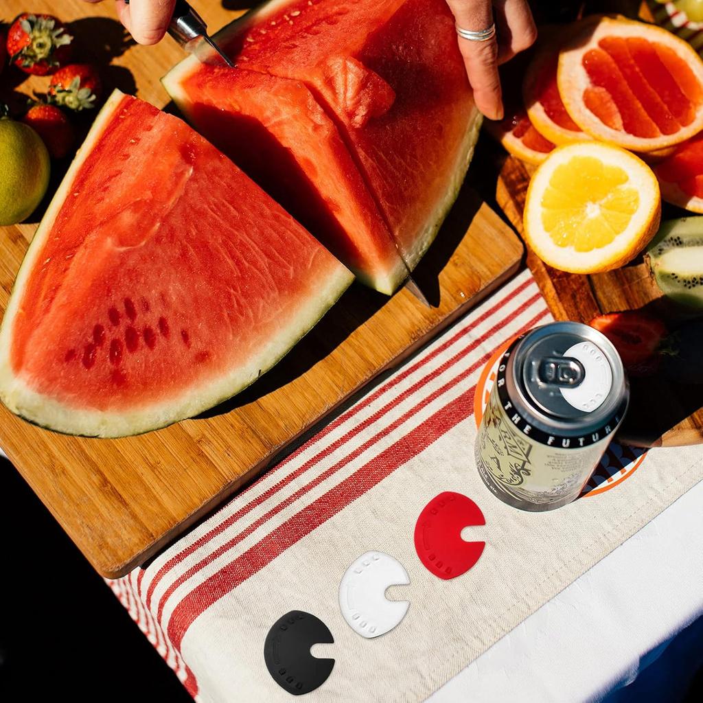 CHENGU 10 Pieces Soda Can Lid Cover, Swivel Can Sealer, Beverage Protect Cap, Plastic, Random Color (Black, White, Red)