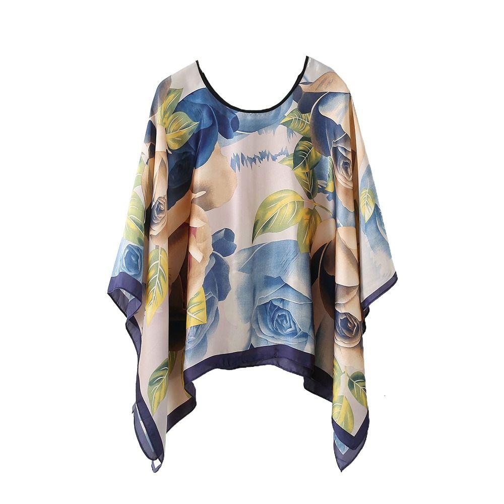Schals Sommer Strand Sexy Damen Mode Druck Chiffon Kittel Bikini Überwurf Locker Bluse Sonnenschutz Bequem Poncho
