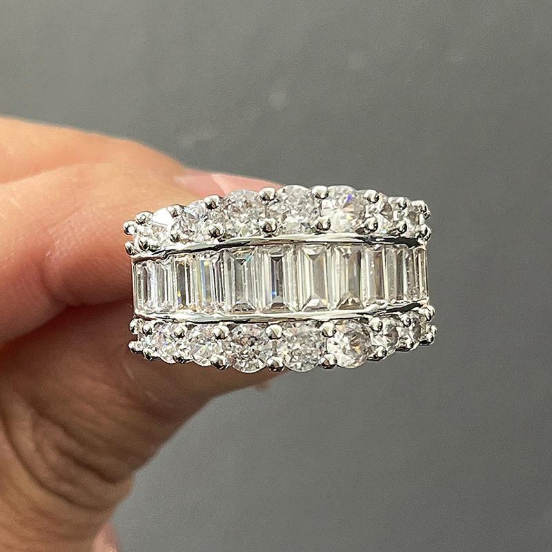 CopperSparkling Crystal Cubic Zirconia Wedding Band Rings for Women Fashionable Female Jewelry Daily Party