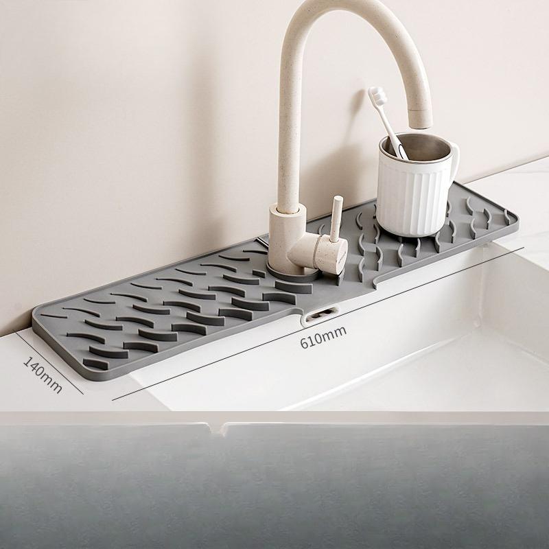 Water-draining Pad, Wavy Suction Cup, Silicone Faucet, Kitchen Sink, Storage Pad, Washbasin Leak-proof