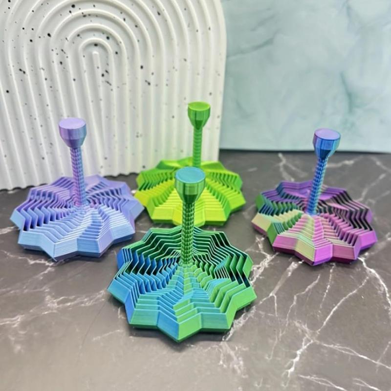 3D-gedruckter erweiterter sensorischer Fidget-Stern, ausdehnbarer 4,33-Zoll-Fraktal-Fidget-Spielzeug achteckig mit abnehmbarem Griff