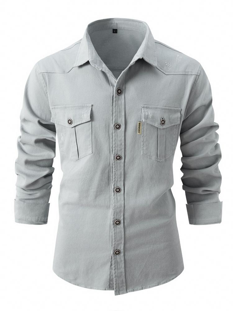 New Men's Washable Elastic Pure Cotton Casual Fashion Business Men's Long Sleeved Lining
