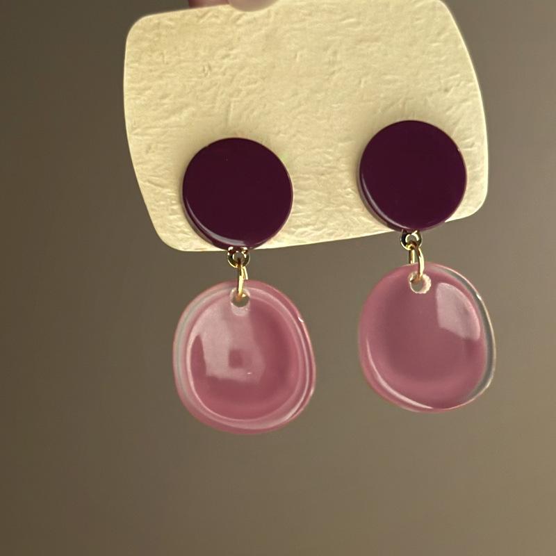 Super fairy pink flower love fringed earrings versatile temperament earrings light luxury earrings women