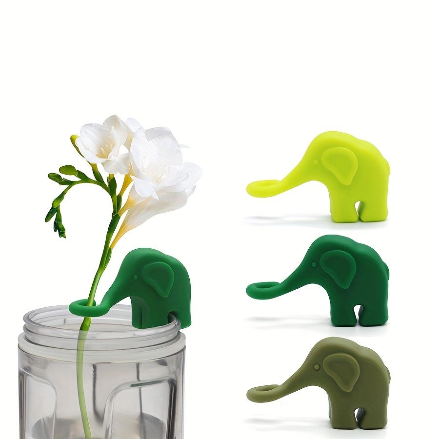 1pc New Product Cute Elephant Shaped Plant Support Frame Fixing Cup Along Plant Silicone Fixing Frame