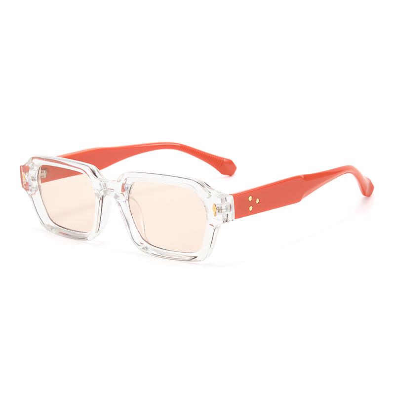 2025 Retro Color Block Square Frame Fashion Sunglasses - Stylish and High-End