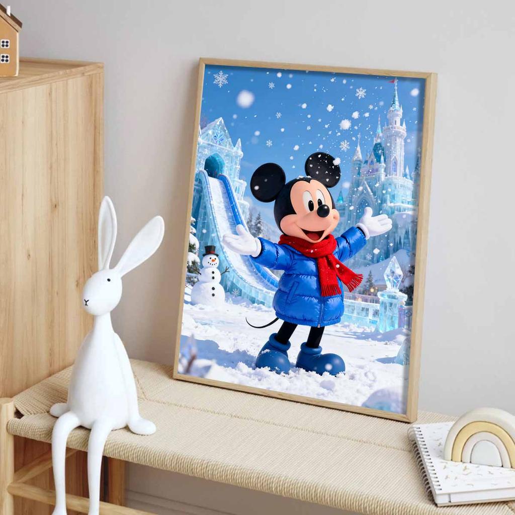 Disney Diamond Painting Mickey Winter Magic Diamond Art Painting Set for Home Office Decoration Handmade Gifts