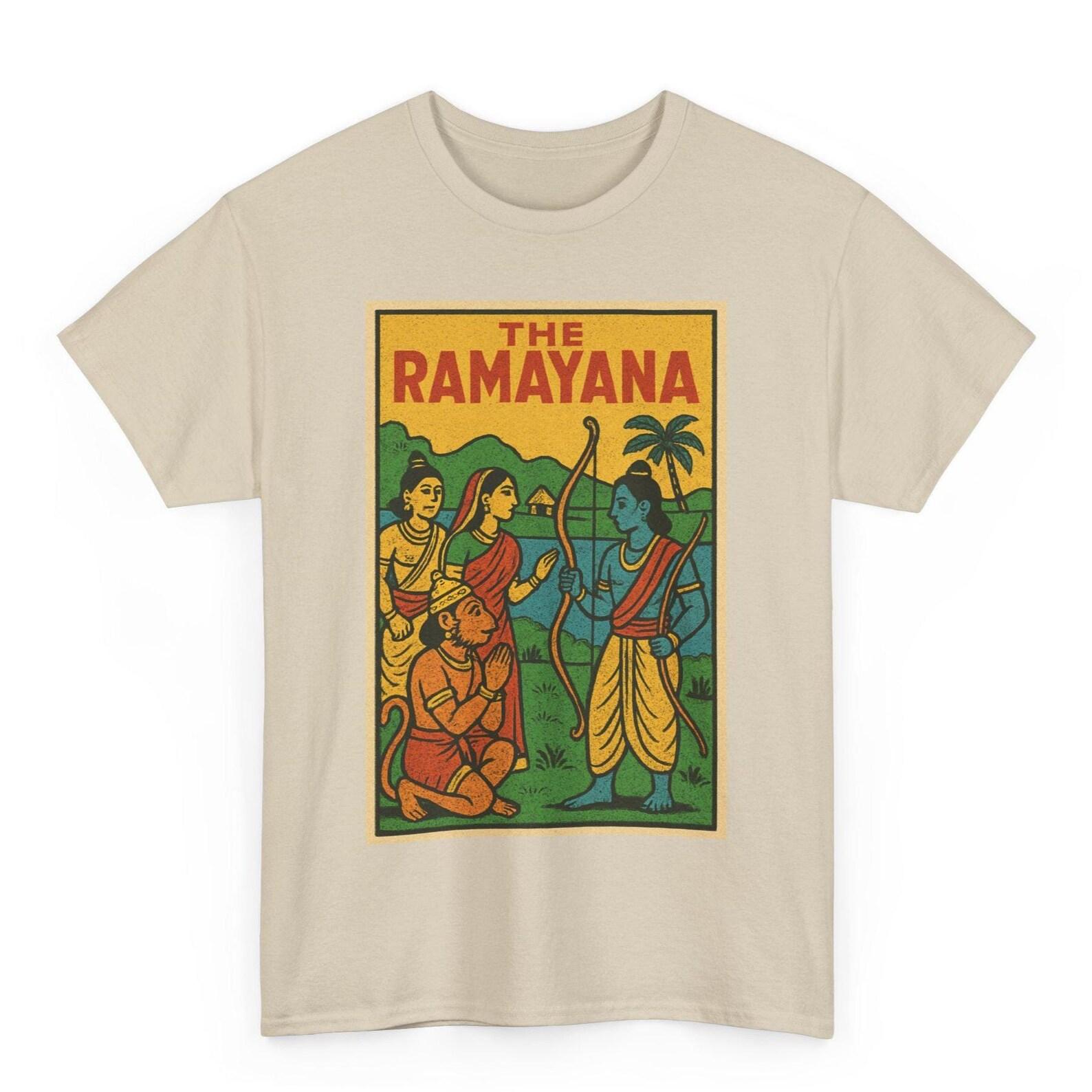 Ramayana T-Shirt: Retro Comic Style Indian Epic Tee M