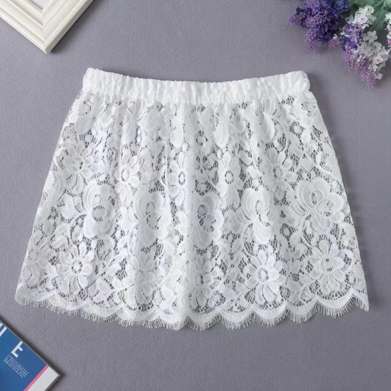 Cămașă din dantelă florală cu gene pentru femei Extensor reglabil în straturi cu tiv fals fals mini-fustă inferioară Jumătate de alunecare
