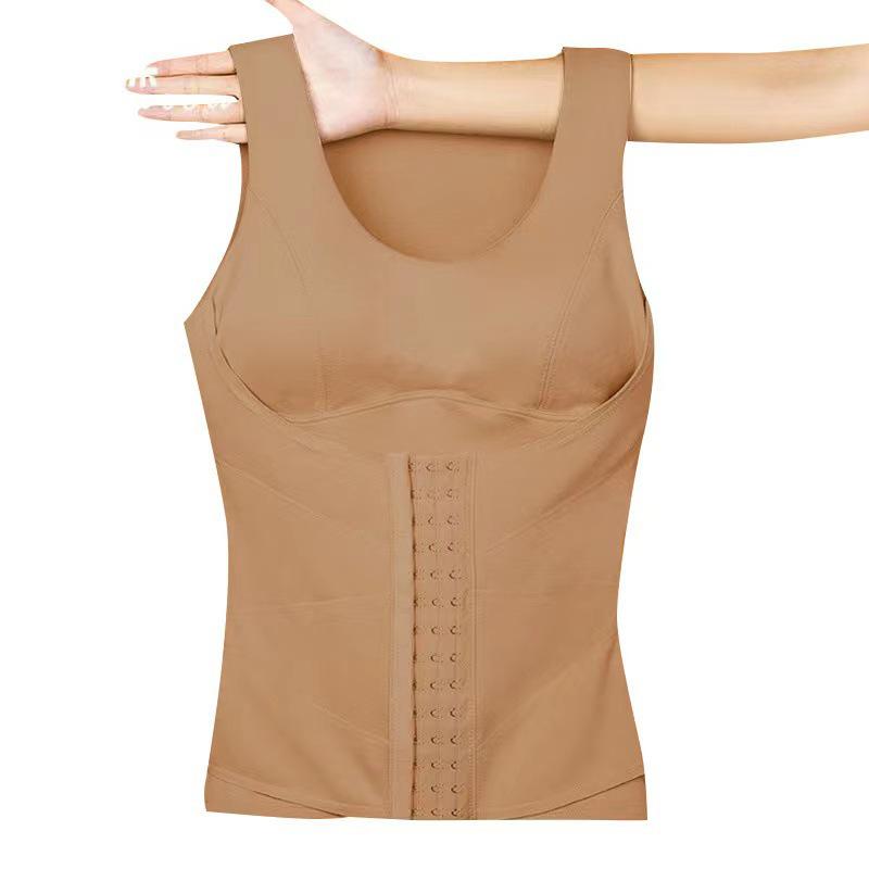 Women's Double-Sided Velvet Slimming Sleeveless Vest with Chest Pads - Heat-Generating Body Shaping Base Layer