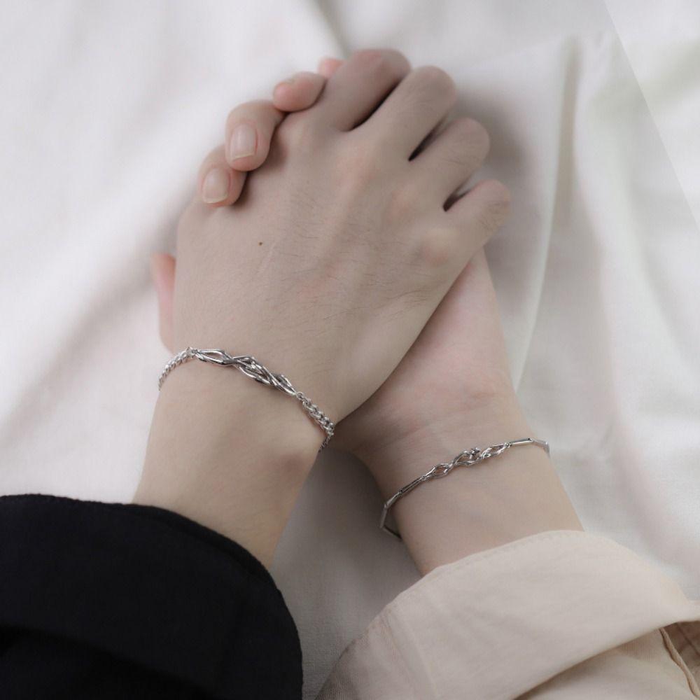 

Valentine s Day Simple Thin Bracelet Adjustable Couple Bangle Temperament Lovers Bracelet Girls StyleC Men