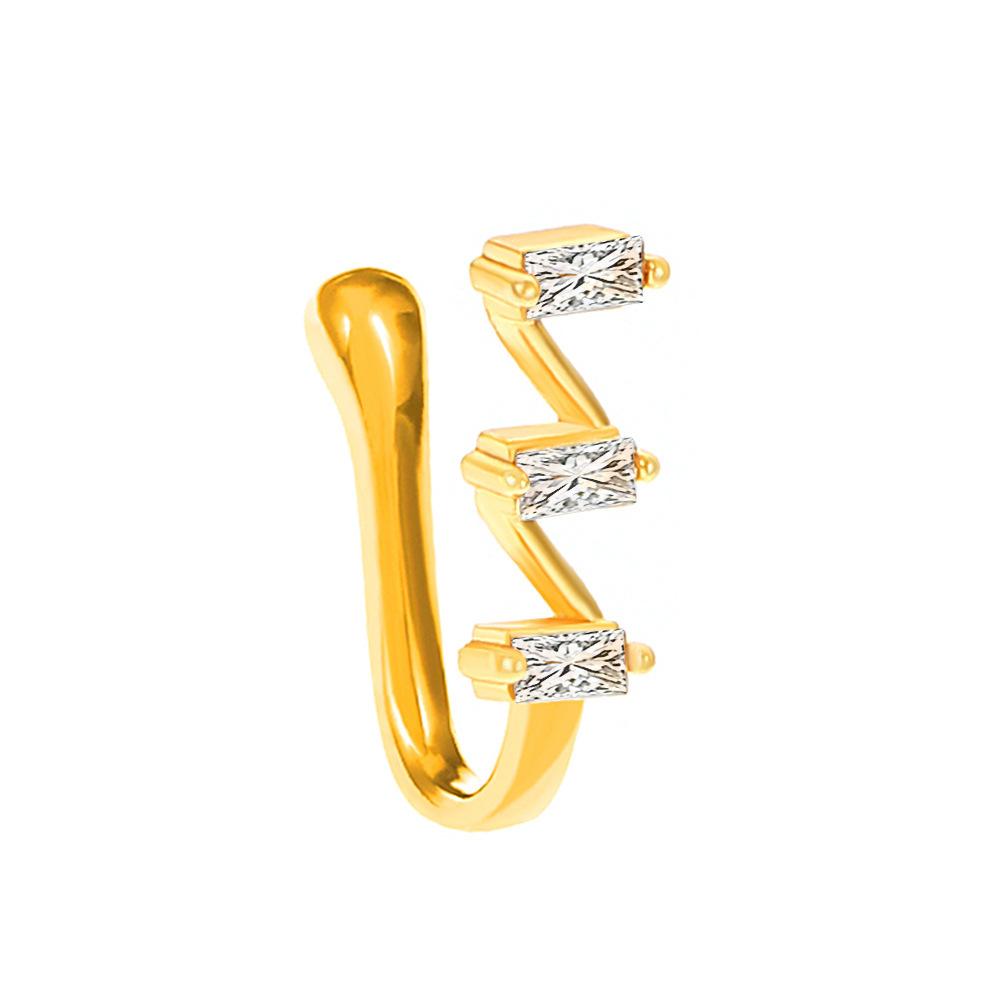 Non Perforated U-Shaped Nose Clip Copper Inlaid Zircon Star Shaped Heart Crown Nose Ring Nose Decoration Puncture Decoration