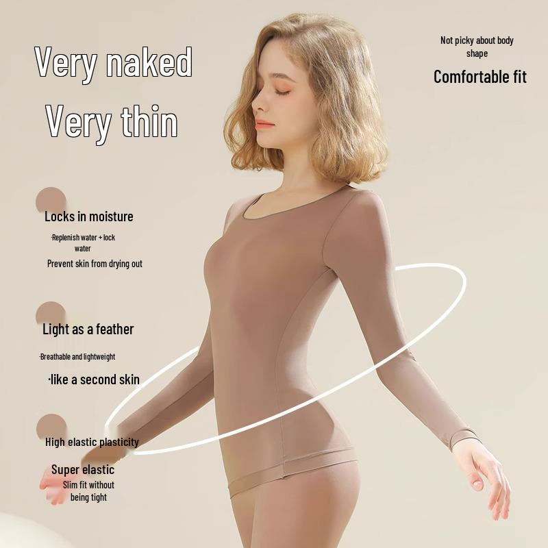 Damen Nahtloses Hyaluronsäure Basis-Layer - Antistatisches Warmes Unterwäsche-Set für Herbst 2025