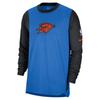Oklahoma City Thunder NBA 2024/25 City Edition Training Crew Neck Breathable Quick-Dry Long Sleeve Basketball Shirt Unisex Tops FZ0107-403