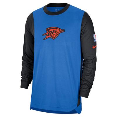 Oklahoma City Thunder NBA 2024/25 City Edition Training Crew Neck Breathable Quick-Dry Long Sleeve Basketball Shirt Unisex Tops FZ0107-403