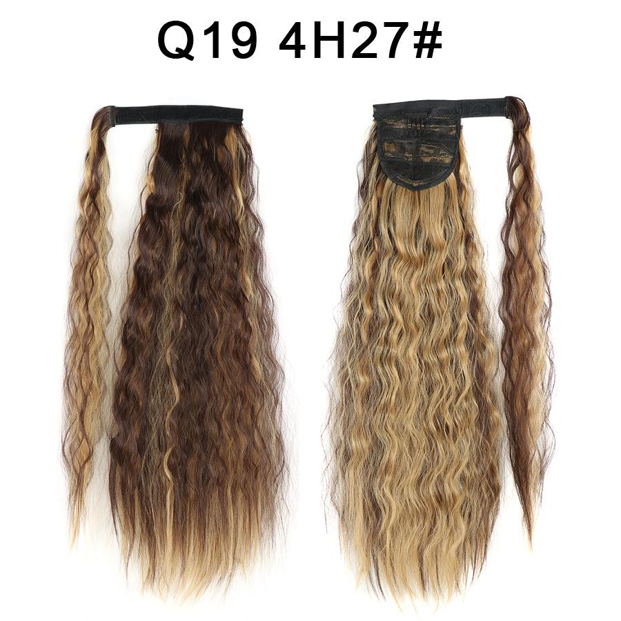 Synthetic Long Curly Clip In Hair Extensions Ponytail Hair Wig Heat-Resistant Curly Pony Tail Wig For Women