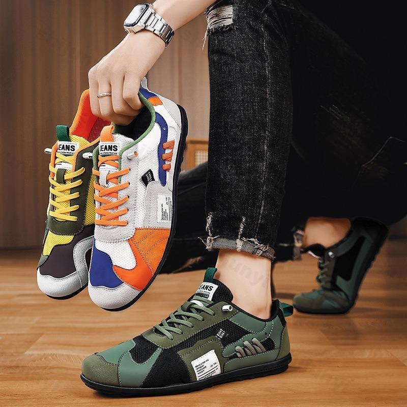 Fashion 2025 Men's Mesh Breathable Splicing Summer Lightweight Fashion Loafers Slip on Casual Shoes Comfortable Color Blocked Sneakers