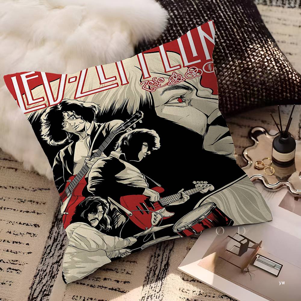 Band L-Led Z-Zeppelin Pillow Gift Home Office Decoration Bedroom Sofa Car Cushion Cover Case 45x45