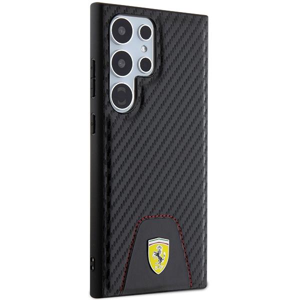 Ferrari Fehcs24Ln3Puk S24 Ultra S928 Czarny/Black Hardcase Carbon Stitched Bottom