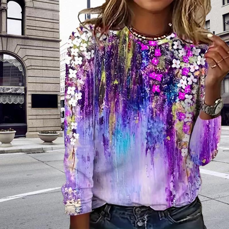 Топы для женщин с принтом цветов и бабочек — фото 3