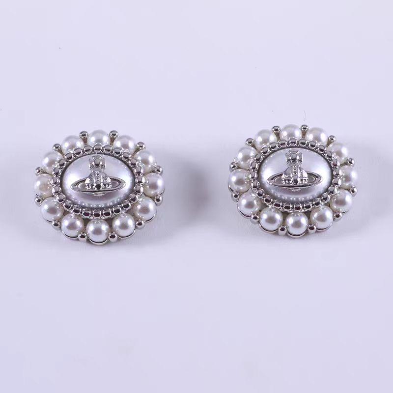 Kaiserinwitwe Sonnenblume Perle Saturn Ohrstecker - High-End Luxus Design