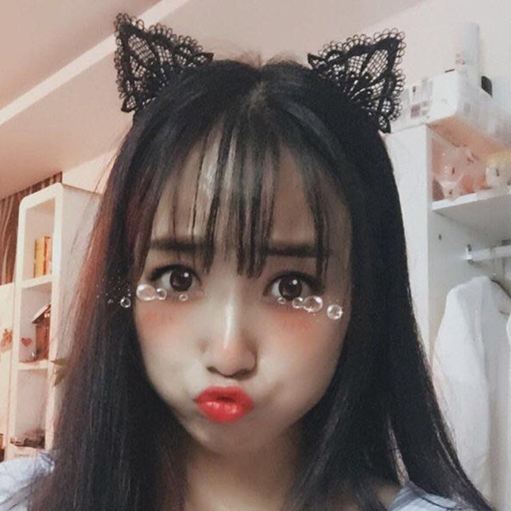 Lace Cat Ear Headband for Women Adjustable Lightweight Flexible Headband with Intricate Patterned Design Suitable for Various Occasions and Daily Wear