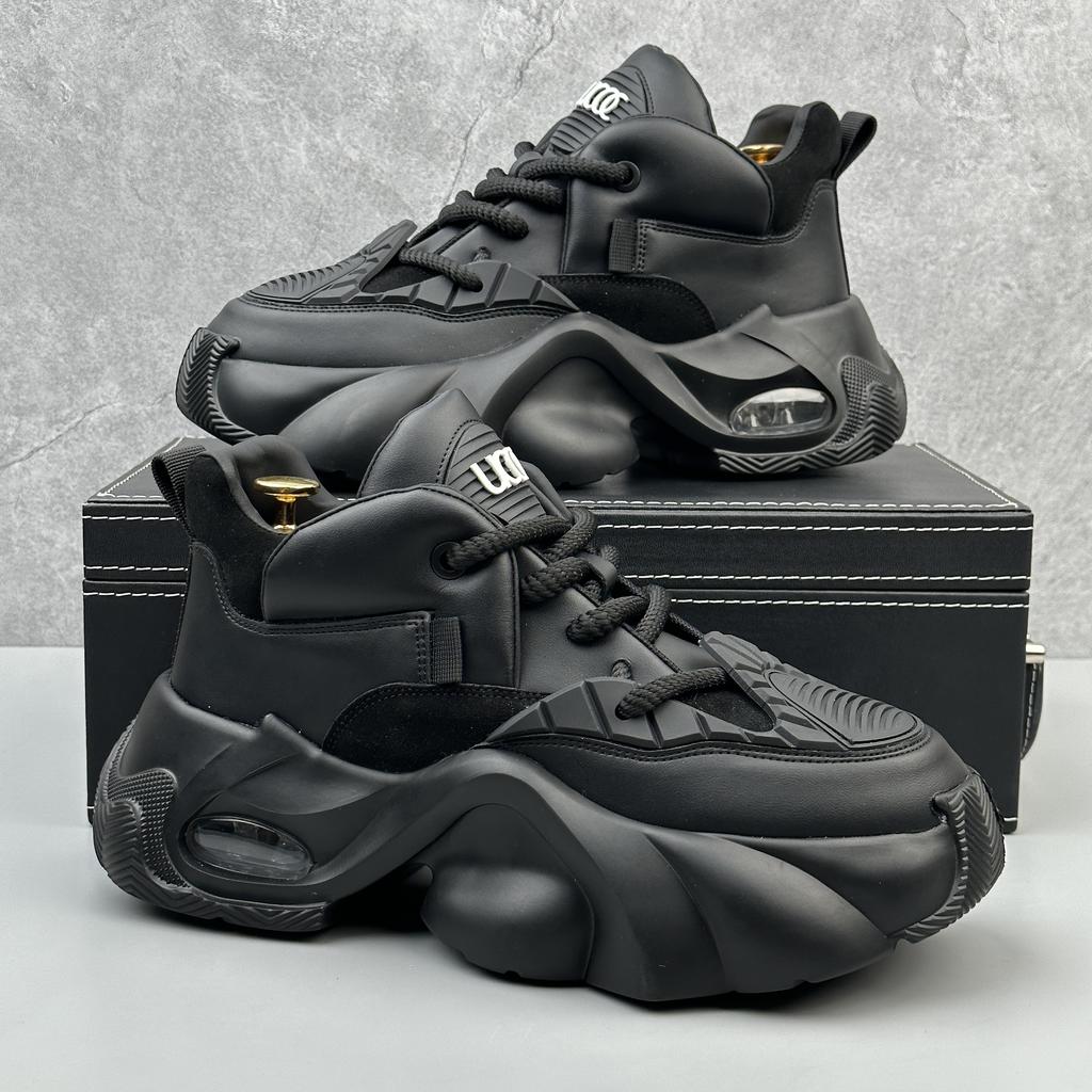 Student Sports Shoes Shock Absorption Thick Base Height Men's Sneakers Male Casual Shoes Leisure Thick Bottom Non-Slip Wear-resi