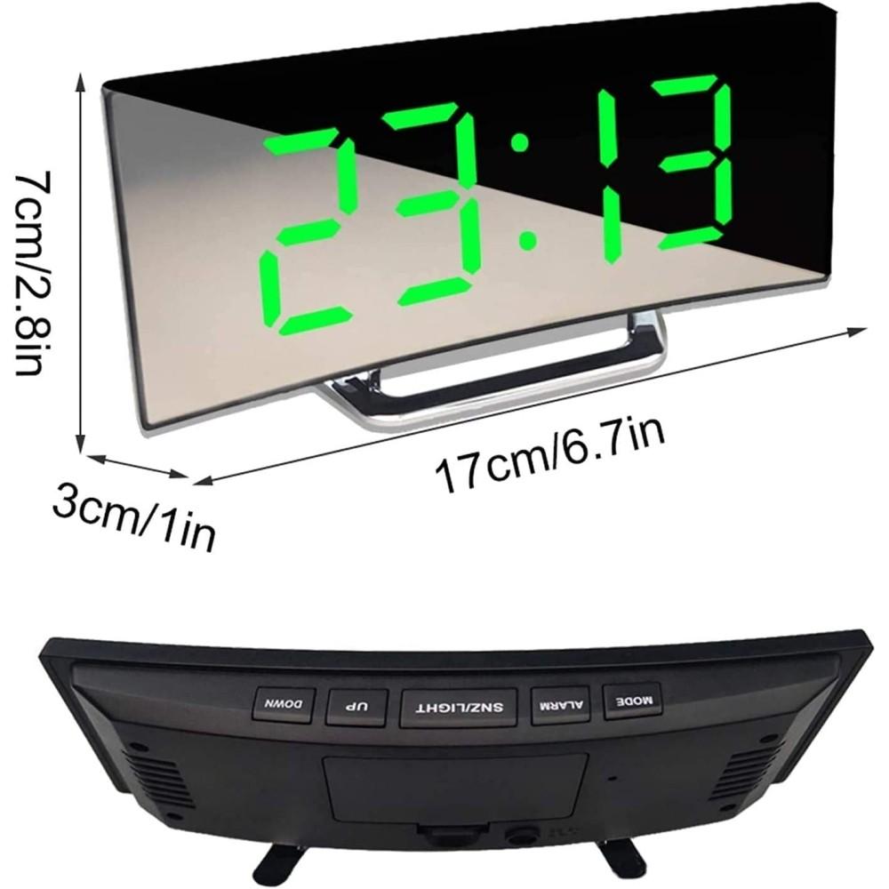 Acquista Sveglia digitale Orologio da specchio a LED Orologio da tavolo per ufficio in camera da letto, con porte di ricarica USB in Italia a partire da 12