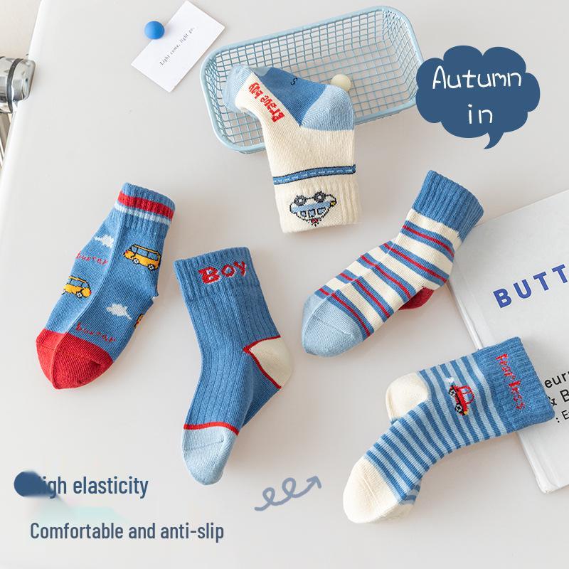 Cartoon Mid-Calf Socks for 1-3 Year Olds - Spring & Autumn Children's Socks