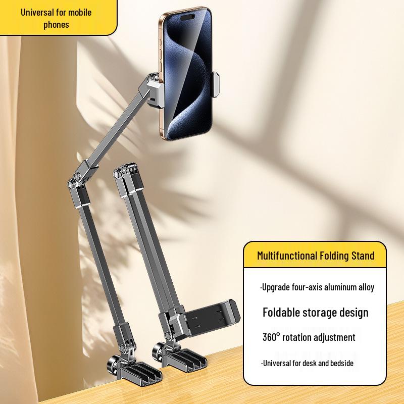Adjustable All-Metal Overhead Phone and Tablet Holder for Desktop or Bedside Use