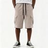 Men’s Casual Drawstring Waist Relaxed Fit Multi Pocket Knee Length Shorts with and Patch for Everyday Wear