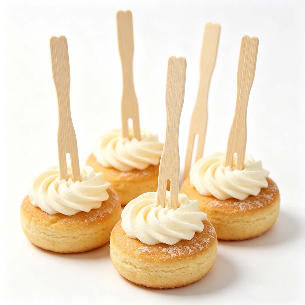 200 Pieces Bamboo Cake Dessert Fork Mini Size Fruit Picks Practical Sushi Sticks Birthday
