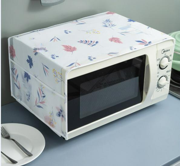 Cartoon Microwave Oven Dust Cover with Hanging Storage Bag
