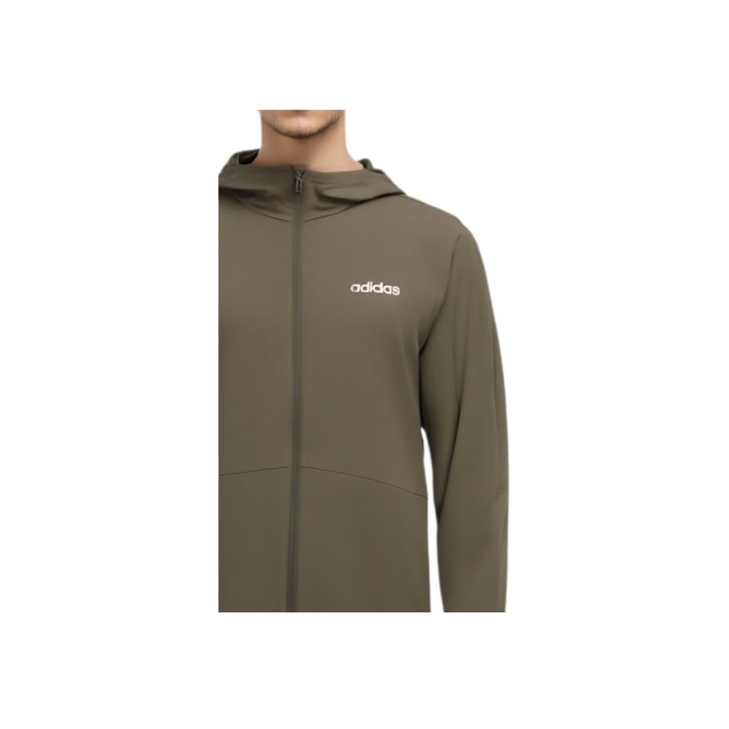 Adidas Solid Color Comfortable Casual Hooded Zip Jacket Unisex Jackets Olive-Green JN8453