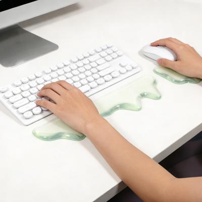 2 Pcs Gel Wrist Rest Set Clear Wrist Pad for Keyboard with Mouse Wrist Rest Ergonomic Hand Wrist Support Pad for Computer Laptop Office Gaming
