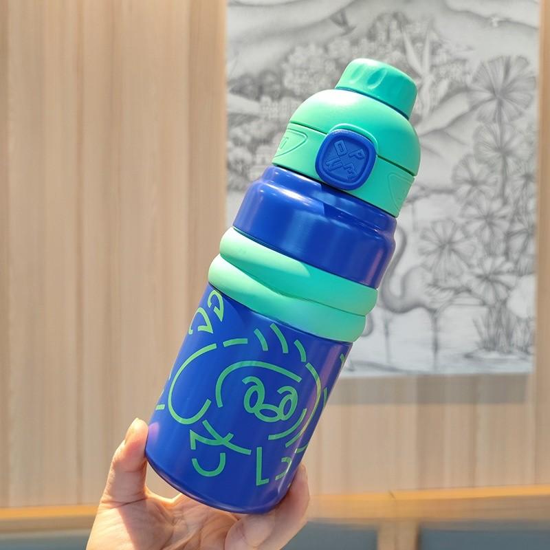 Outdoor Stainless Steel Thermos Cup With Straw For Students And Travelers