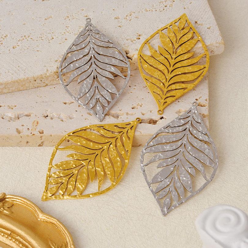 5pcs Plant Charm Ear Of Wheat Tree Leaf Stainless Steel Pendants For Jewelry Making Supplies Ginkgo Leaf DIY Earrings Bracelets