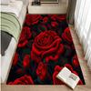 800g/m² Crystal Velvet Home Decor Valentine's Day Rose Carpet for Living Room,Game Room,Bedroom,Kitchen,Bathroom,Aisle,Outdoor Camping Floor