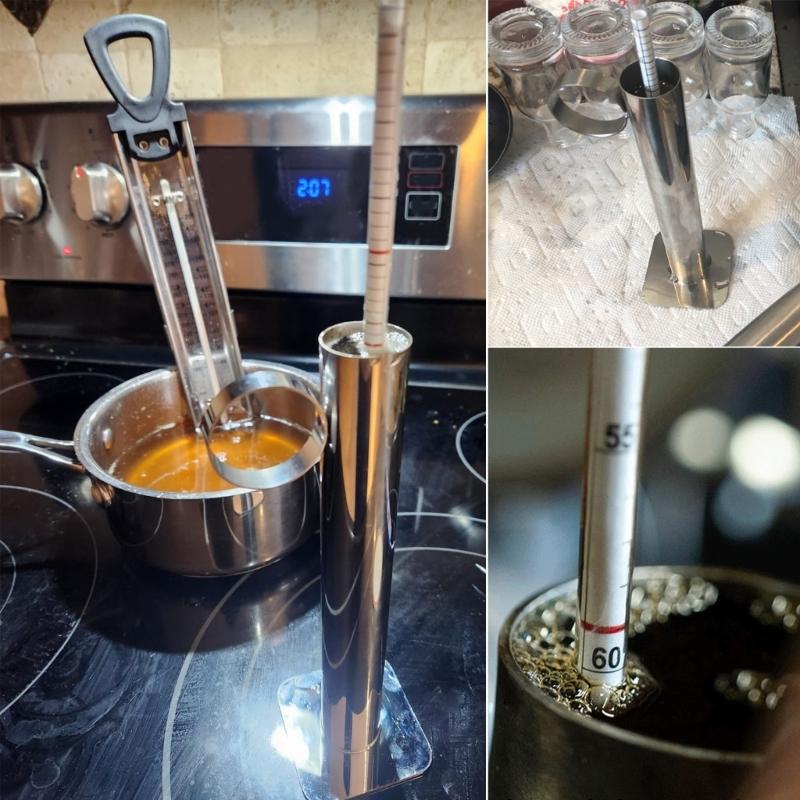 Maple Syrup Hydrometer Test Cup Measure Sugar Content Stainless Steel Equipment Accurate Design for Syrup Supplies