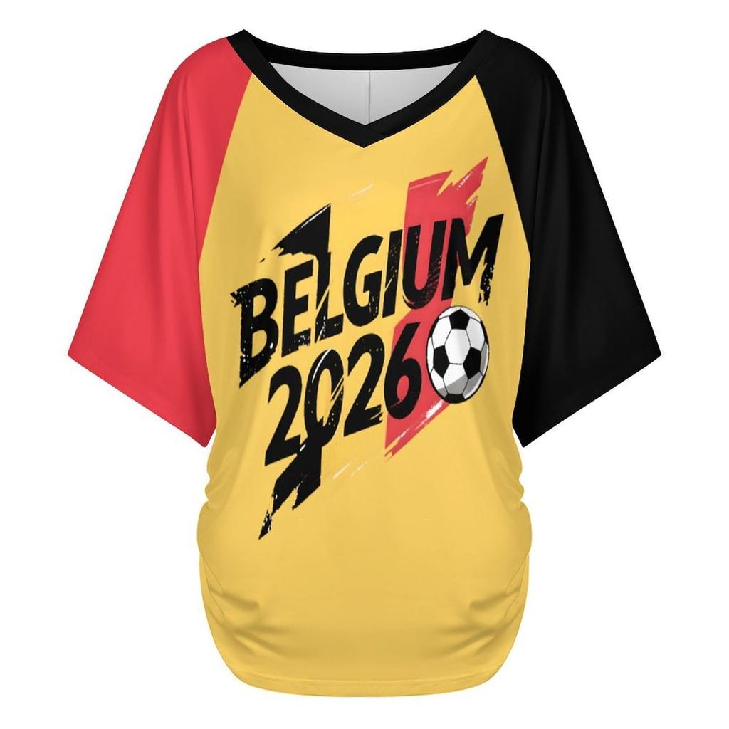 Women Casual V Neck Short Sleeve Pullover T Shirt Letter Print Top Loose Fit Lightweight Soft Fabric Suitable for Daily Wear