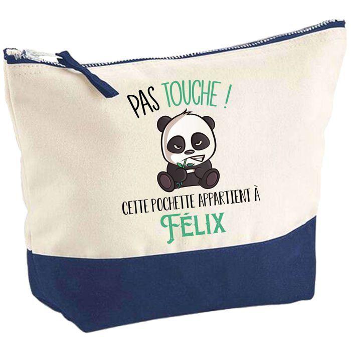 Trousse de maquillage - PLANETEE - Félix Pas touche Panda - Grand format - Coton - Impression HD