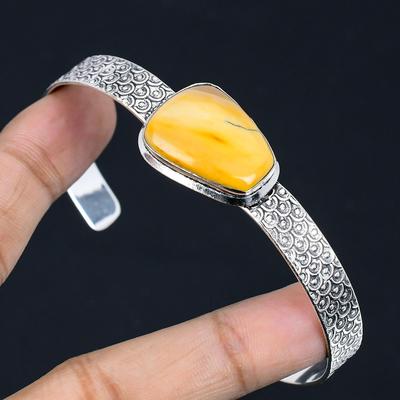 Gift For Women Bangle Adjustable 925 Sterling Silver Natural Mookaite Gemstone