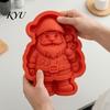 Creative DIY Home Decor Christmas Stepping Stone Mold, Silicone Tree Santa Wreath Gingerbread Man Design, Durable Casting Tray Non Stick Reusable Mold