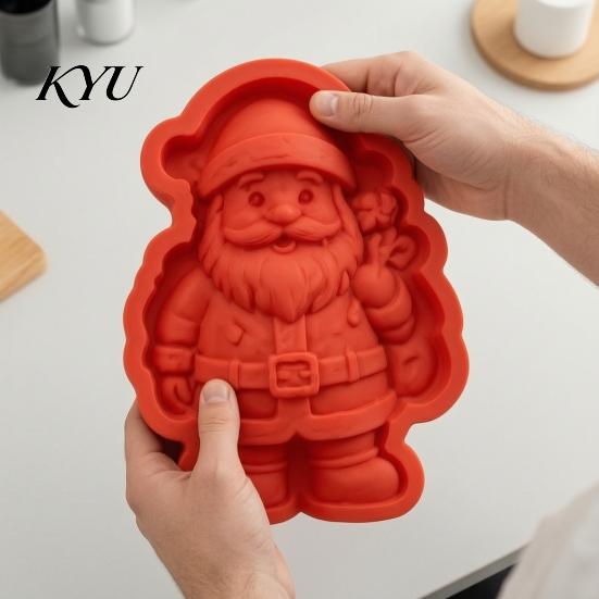 Creative DIY Home Decor Christmas Stepping Stone Mold, Silicone Tree Santa Wreath Gingerbread Man Design, Durable Casting Tray Non Stick Reusable Mold