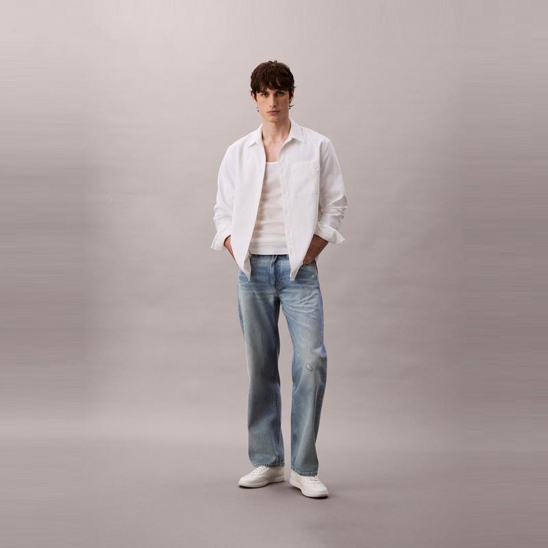 Calvin Klein Jeans Men's X7J Denim Light Blue Moderate Straight Fit Pants 4RC717G